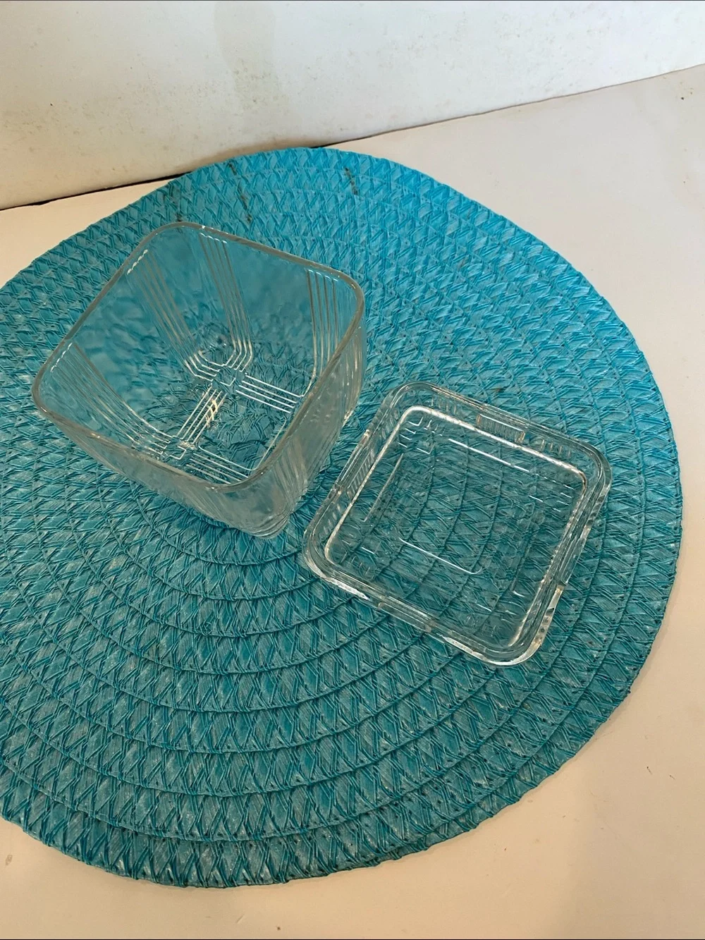 Vintage 1930s-1940s Hazel Atlas Criss Cross Pattern Refrigerator Dish